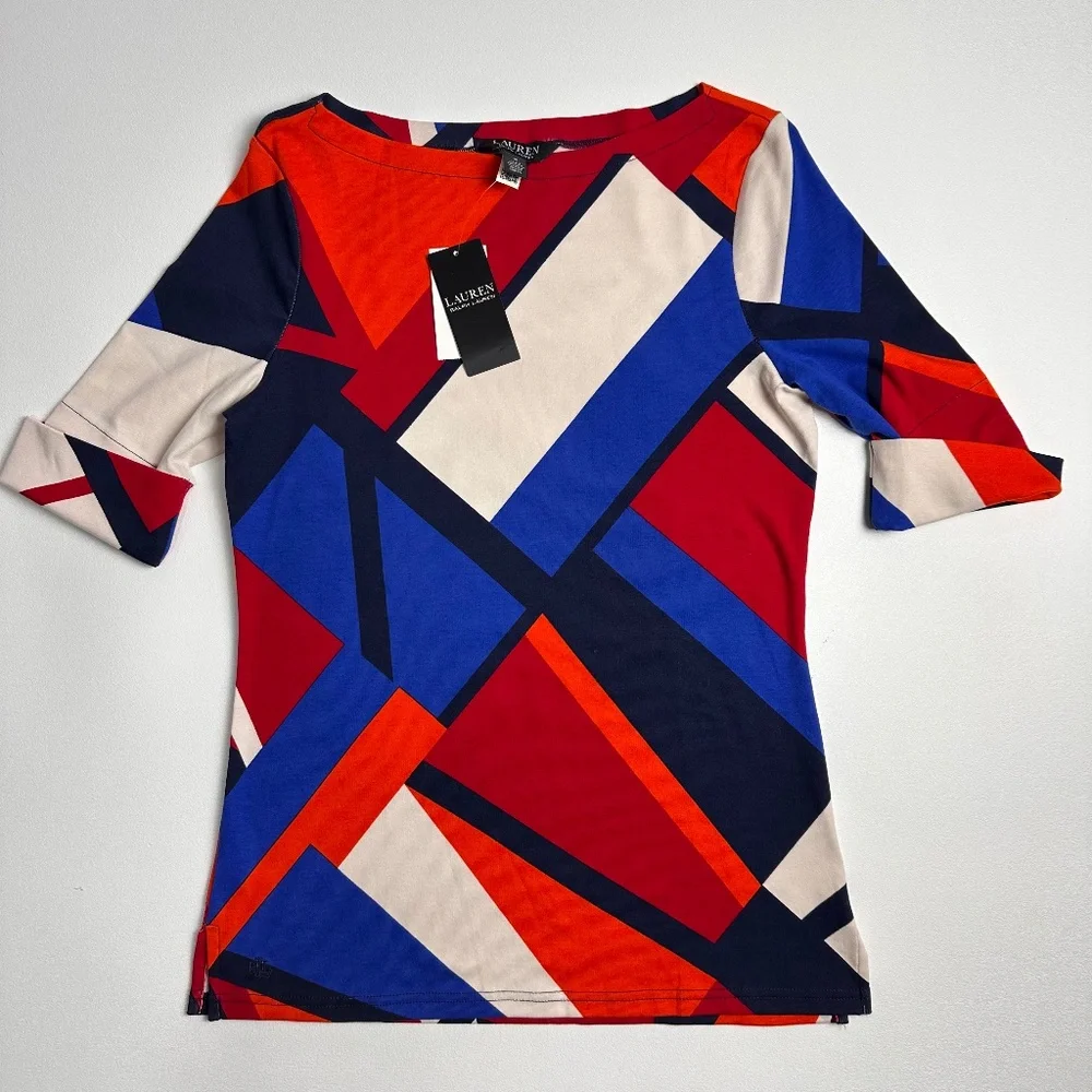 LAUREN RALPH LAUREN COTTON BOATNECK T-SHIRT - Picture 4 of 7